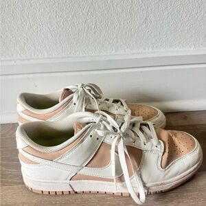 Women’s Low-Top Nike Dunks - White and Nude